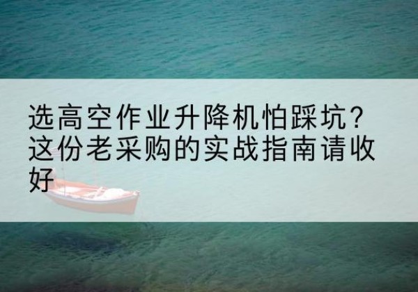 新余高空作业升降机厂家推荐-选高空作业升降机怕踩坑？这份老采购的实战指南请收好